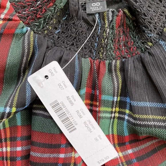 NWT J Crew Sleeveless Mockneck Top in Gilded Stewart Tartan Plaid AW895 Size 00 - Picture 9 of 9
